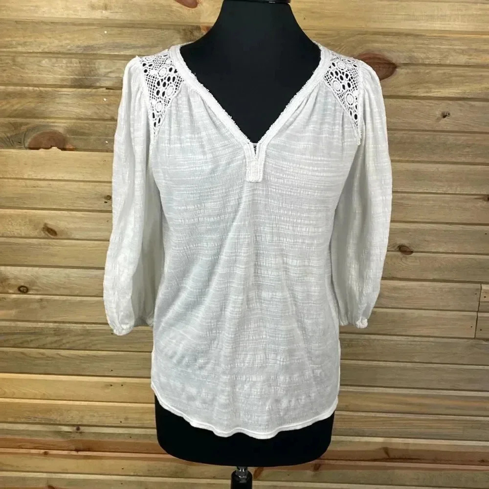 Max Studio White Long Sleeve Blouse Size S 1299